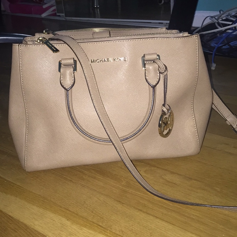 Beige Michael Kors Satchel Purse